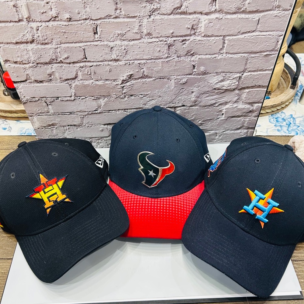 Houston Astros &‎ Texans Hat Bundle Lot of 3 New Era MLB NFL Caps